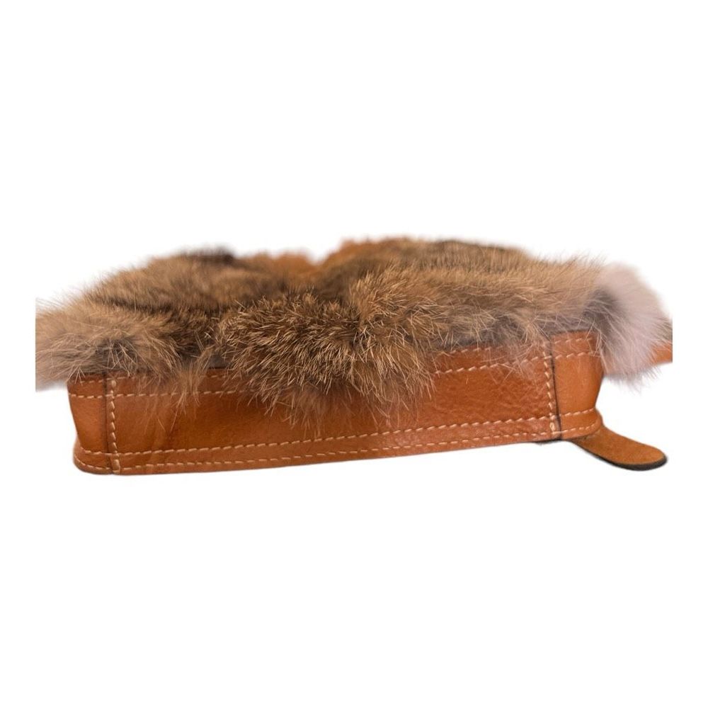 Patricia Nash Medium Size Brown Italian Leather & Fur Crossbody Handbag - Picture 5 of 7